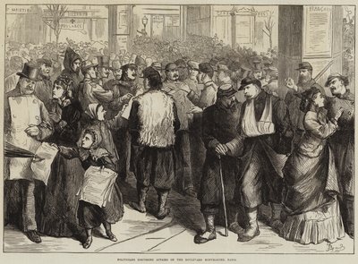 Politiker diskutieren Angelegenheiten auf dem Boulevard Montmartre, Paris von Frederick Barnard